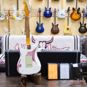 Fender Custom Shop Wild West White Lightning 2.0 Stratocaster HSS Maple Board 21 Frets Heavy Relic Pink Paisley 7.85 LBS - Image 10