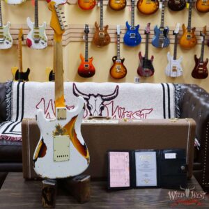 Fender Custom Shop Wild West White Lightning 2.0 Stratocaster HSS Rosewood Board 21 Frets Heavy Relic 3 Tone Sunburst - Image 9