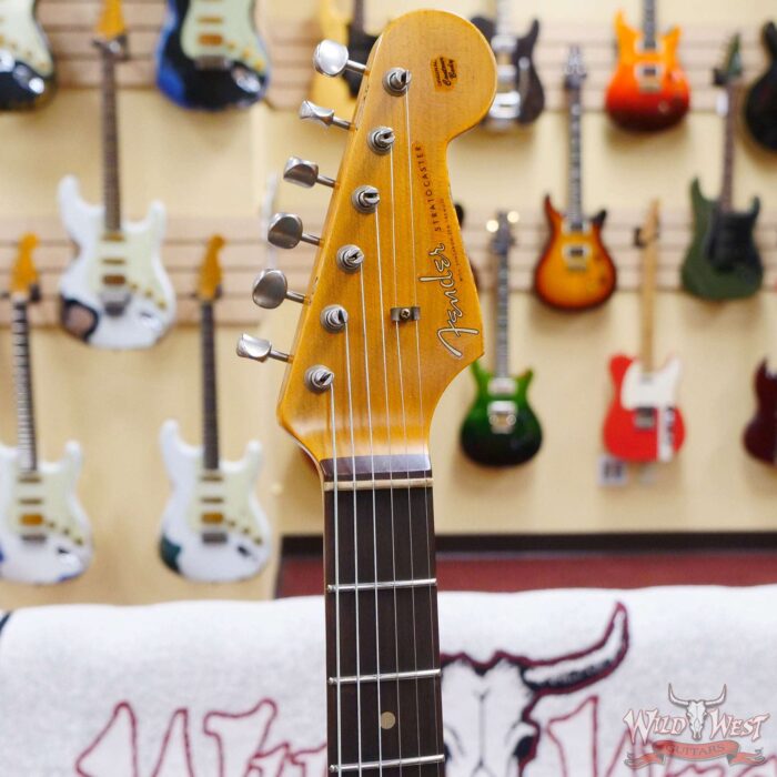 Fender Custom Shop Wild West White Lightning 2.0 Stratocaster HSS Rosewood Board 22 Frets Heavy Relic Lake Placid Blue - Image 7