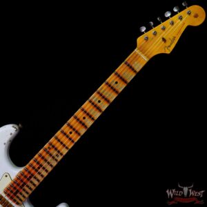 Fender Custom Shop Wild West White Lightning 2.0 Stratocaster HSS Maple Board 22 Frets Heavy Relic British Racing Green - Image 4