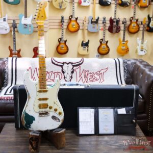 Fender Custom Shop Wild West White Lightning 2.0 Stratocaster HSS Maple Board 22 Frets Heavy Relic British Racing Green - Image 6