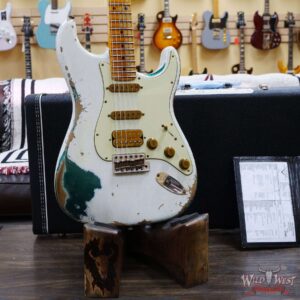 Fender Custom Shop Wild West White Lightning 2.0 Stratocaster HSS Maple Board 22 Frets Heavy Relic British Racing Green - Image 8