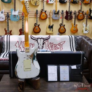 Fender Custom Shop Wild West White Lightning 2.0 Stratocaster HSS Maple Board 22 Frets Heavy Relic British Racing Green - Image 9