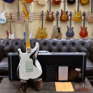 Fender Custom Shop Wild West White Lightning 2.0 Stratocaster HSS Heavy Relic Rosewood Board 21 Frets Black - Image 10