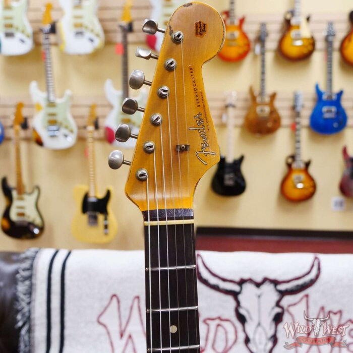 Fender Custom Shop Wild West White Lightning 2.0 Stratocaster HSS Rosewood Board 21 Frets Heavy Relic Pink Paisley - Image 7