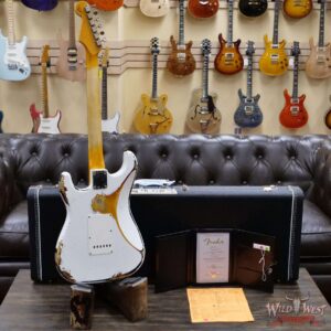Fender Custom Shop Wild West White Lightning 2.0 Stratocaster HSS Heavy Relic Rosewood Board 22 Frets 3 Tone Sunburst - Image 9