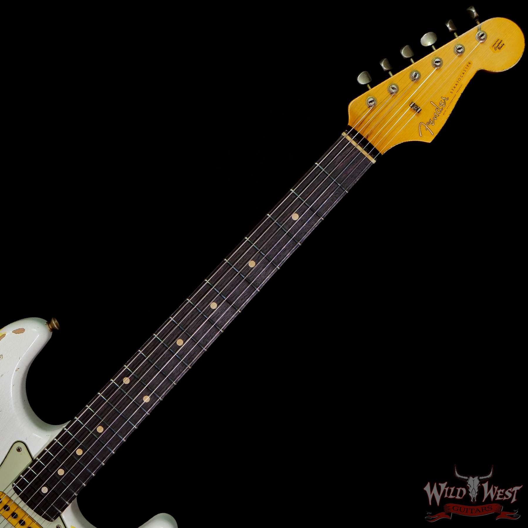 fendercs-wl2-strat-rw22-gfy-r110533-c2__wwg.jpg Fender Custom Shop Wild West White Lightning 2.0 Stratocaster HSS Heavy Relic Rosewood Board 22 Frets Graffiti Yellow - Image 4