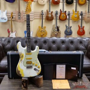 Fender Custom Shop Wild West White Lightning 2.0 Stratocaster HSS Heavy Relic Rosewood Board 22 Frets Graffiti Yellow - Image 6