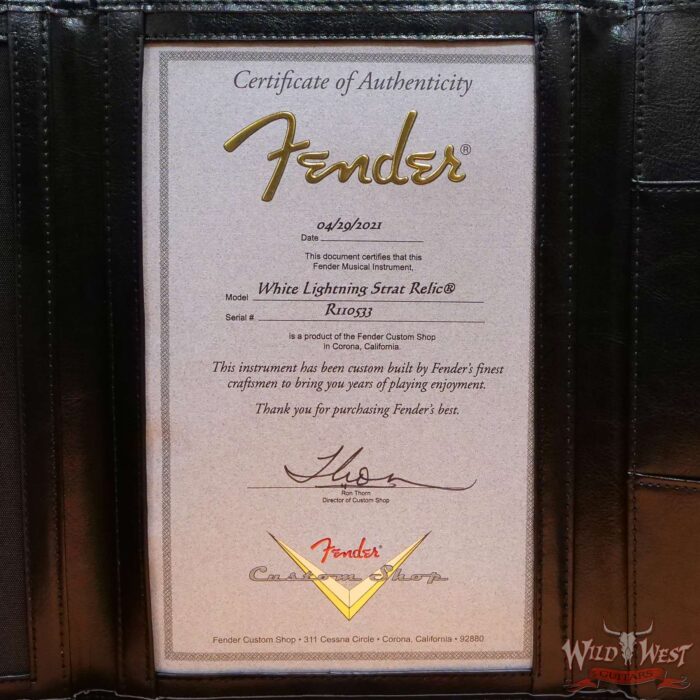 Fender Custom Shop Wild West White Lightning 2.0 Stratocaster HSS Heavy Relic Rosewood Board 22 Frets Graffiti Yellow - Image 13