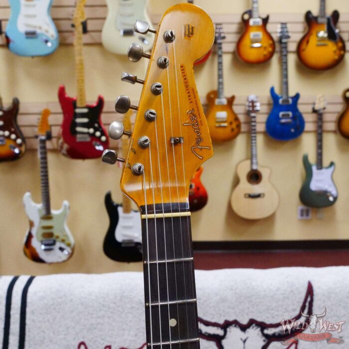Fender Custom Shop Wild West White Lightning 2.0 Stratocaster HSS Rosewood Board 22 Frets Heavy Relic Pink Paisley - Image 7