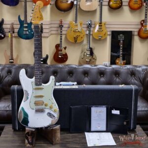 Fender Custom Shop Wild West White Lightning Stratocaster 2.0 Heavy Relic Rosewood Fingeboard British Racing Green - Image 6