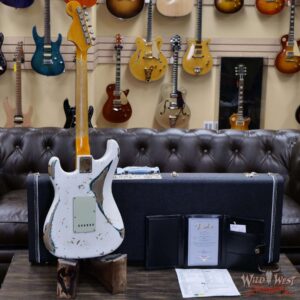 Fender Custom Shop Wild West White Lightning Stratocaster 2.0 Heavy Relic Rosewood Fingeboard British Racing Green - Image 10