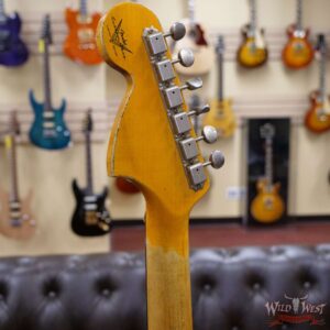 Fender Custom Shop Wild West White Lightning Stratocaster 2.0 Heavy Relic Rosewood Fingeboard British Racing Green - Image 11
