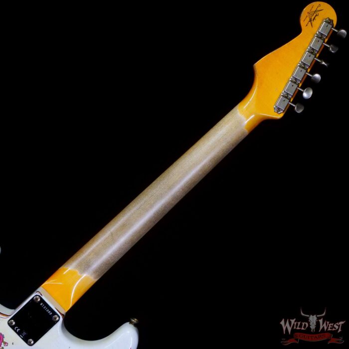 Fender Custom Shop Wild West White Lightning 2.0 Stratocaster HSS Rosewood Board 22 Frets Heavy Relic Pink Paisley - Image 5
