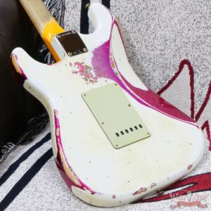 Fender Custom Shop Wild West White Lightning 2.0 Stratocaster HSS Rosewood Board 22 Frets Heavy Relic Pink Paisley - Image 13