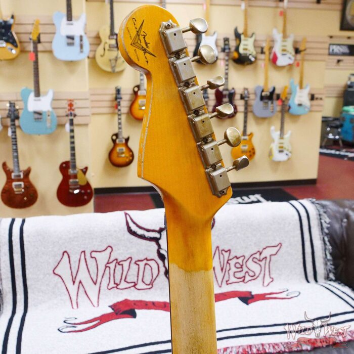 Fender Custom Shop Wild West White Lightning Stratocaster HSS Floyd Rose Rosewood Board 22 Frets Heavy Relic Black - Image 10
