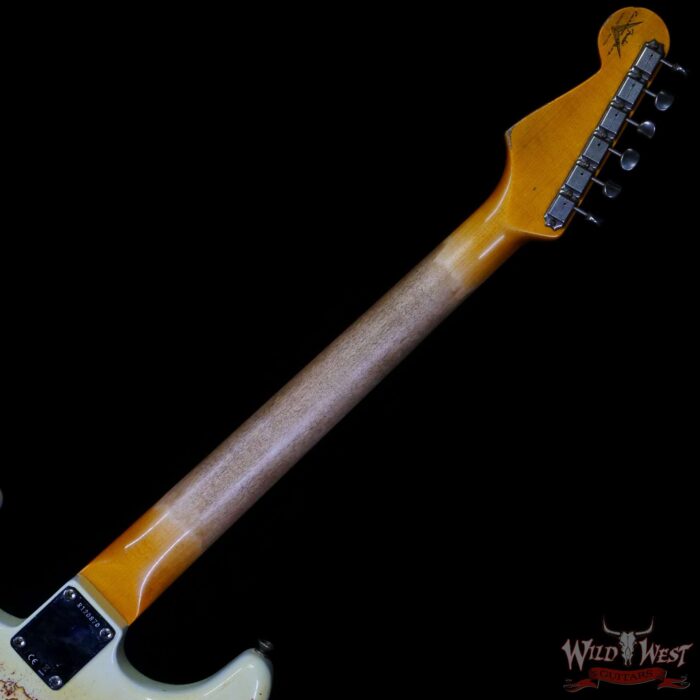 Fender Custom Shop Wild West White Lightning Stratocaster HSS Floyd Rose Maple Board 22 Frets Heavy Relic Candy Apple Red - Image 5