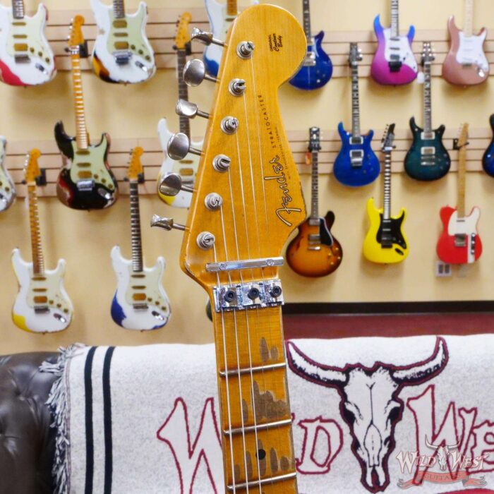 Fender Custom Shop Wild West White Lightning Stratocaster HSS Floyd Rose Maple Board 22 Frets Heavy Relic Candy Apple Red - Image 7