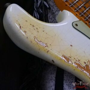 Fender Custom Shop Wild West White Lightning Stratocaster HSS Floyd Rose Maple Board 22 Frets Heavy Relic Candy Apple Red - Image 9