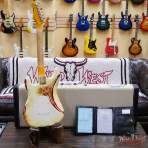 Fender Custom Shop Wild West White Lightning Stratocaster HSS Floyd Rose Maple Board 22 Frets Heavy Relic Candy Apple Red - Image 10