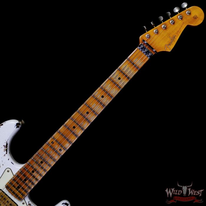 Fender Custom Shop Wild West White Lightning Stratocaster Floyd Rose HSH Maple Fingerboard 22 Frets Heavy Relic 2 Tone Sunburst 8.00 lbs - Image 4
