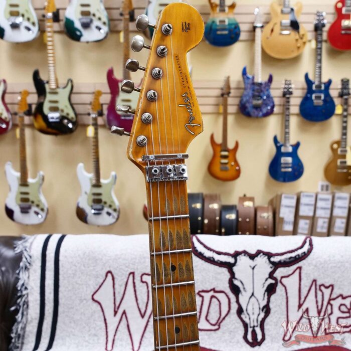 Fender Custom Shop Wild West White Lightning Stratocaster Floyd Rose HSH Maple Fingerboard 22 Frets Heavy Relic 2 Tone Sunburst 8.00 lbs - Image 7