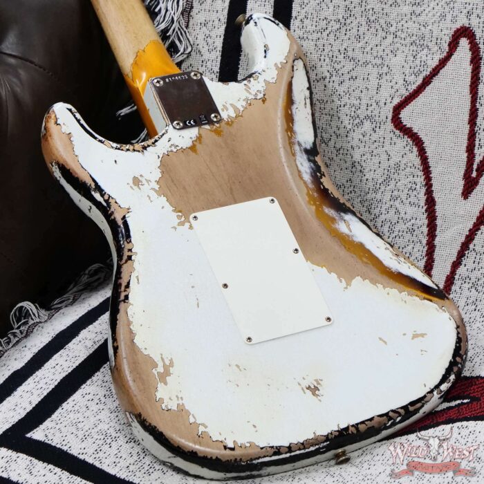 Fender Custom Shop Wild West White Lightning Stratocaster Floyd Rose HSH Maple Fingerboard 22 Frets Heavy Relic 2 Tone Sunburst 8.00 lbs - Image 12