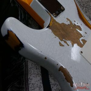 Fender Custom Shop Wild West White Lightning Stratocaster HSH Floyd Rose Rosewood Board Heavy Relic Olympic White over 3 Tone Sunburst - Image 13