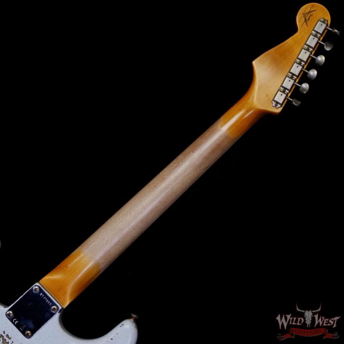Fender Custom Shop Wild West White Lightning Stratocaster Floyd Rose HSH Rosewood Fingerboard 22 Frets Heavy Relic 3 Tone Sunburst 8.10 lbs - Image 5