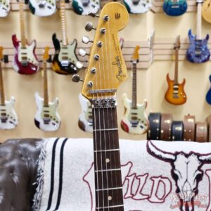 Fender Custom Shop Wild West White Lightning Stratocaster Floyd Rose HSH Rosewood Fingerboard 22 Frets Heavy Relic 3 Tone Sunburst 8.10 lbs - Image 7