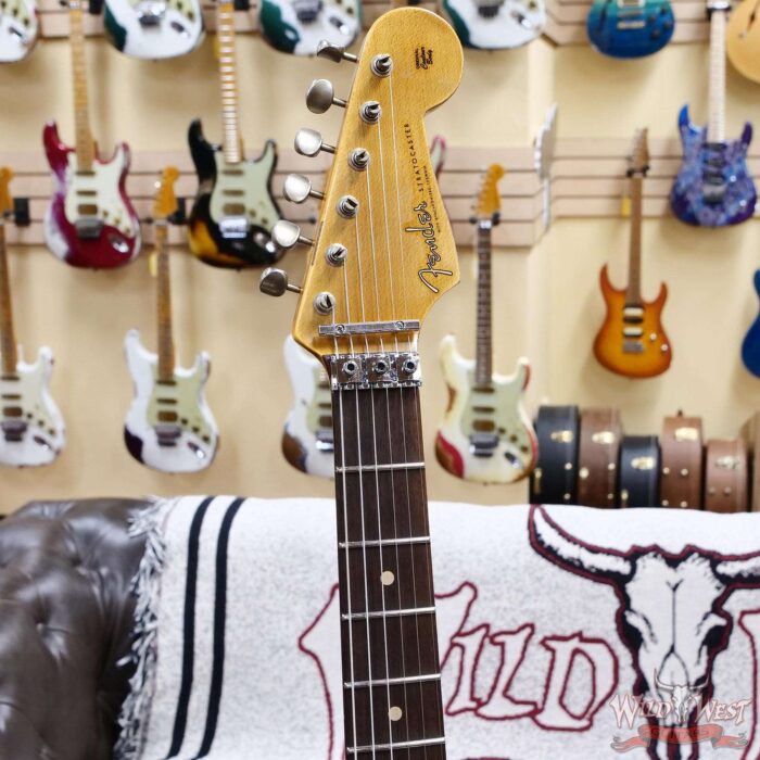 Fender Custom Shop Wild West White Lightning Stratocaster Floyd Rose HSH Rosewood Fingerboard 22 Frets Heavy Relic 3 Tone Sunburst 8.10 lbs - Image 7