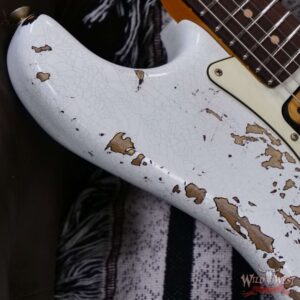 Fender Custom Shop Wild West White Lightning Stratocaster Floyd Rose HSH Rosewood Fingerboard 22 Frets Heavy Relic 3 Tone Sunburst 8.10 lbs - Image 9