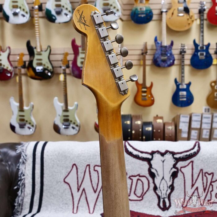 Fender Custom Shop Wild West White Lightning Stratocaster Floyd Rose HSH Rosewood Fingerboard 22 Frets Heavy Relic 3 Tone Sunburst 8.10 lbs - Image 11