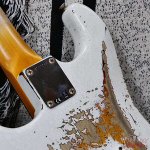 Fender Custom Shop Wild West White Lightning Stratocaster Floyd Rose HSH Rosewood Fingerboard 22 Frets Heavy Relic 3 Tone Sunburst 8.10 lbs - Image 13