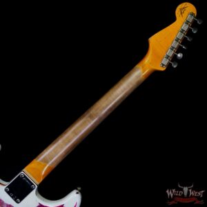 Fender Custom Shop Wild West White Lightning Stratocaster HSH Floyd Rose Maple Board 22 Frets Heavy Relic Pink Paisley - Image 5