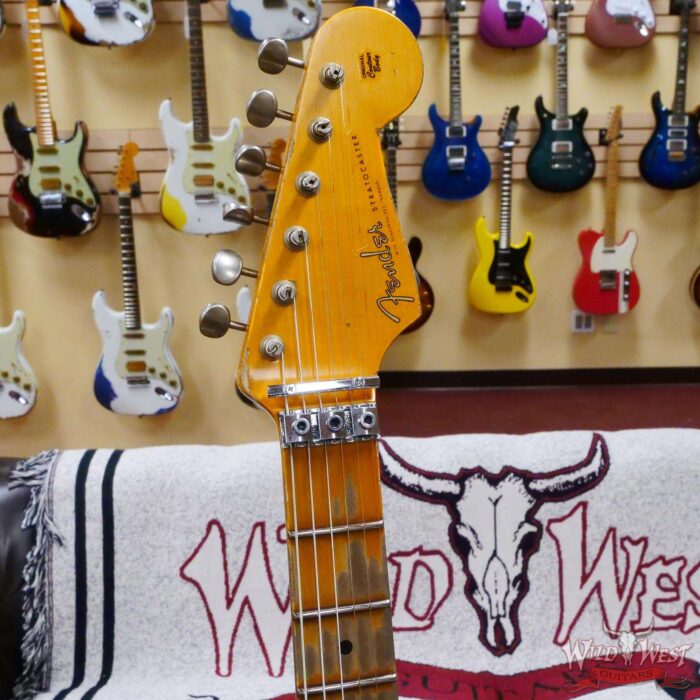 Fender Custom Shop Wild West White Lightning Stratocaster HSH Floyd Rose Maple Board 22 Frets Heavy Relic Pink Paisley - Image 7