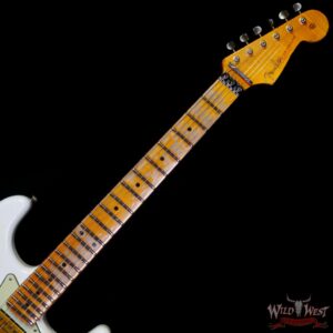 Fender Custom Shop Wild West White Lightning Stratocaster HSH Floyd Rose Maple Board 22 Frets Heavy Relic Fiesta Red - Image 4