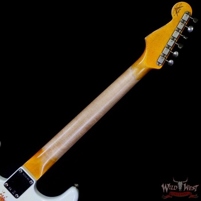 Fender Custom Shop Wild West White Lightning Stratocaster HSH Floyd Rose Maple Board 22 Frets Heavy Relic Fiesta Red - Image 5