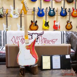 Fender Custom Shop Wild West White Lightning Stratocaster HSH Floyd Rose Maple Board 22 Frets Heavy Relic Fiesta Red - Image 10