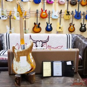 Fender Custom Shop Wild West White Lightning Stratocaster HSH Floyd Rose Rosewood Fingerboard Heavy Relic Olympic White over 3 Tone Sunburst - Image 10