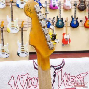 Fender Custom Shop Wild West White Lightning Stratocaster HSH Floyd Rose Maple Board 22 Frets Heavy Relic Black - Image 11