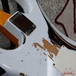 Fender Custom Shop Wild West White Lightning Stratocaster HSH Floyd Rose Maple Board 22 Frets Heavy Relic Black - Image 13