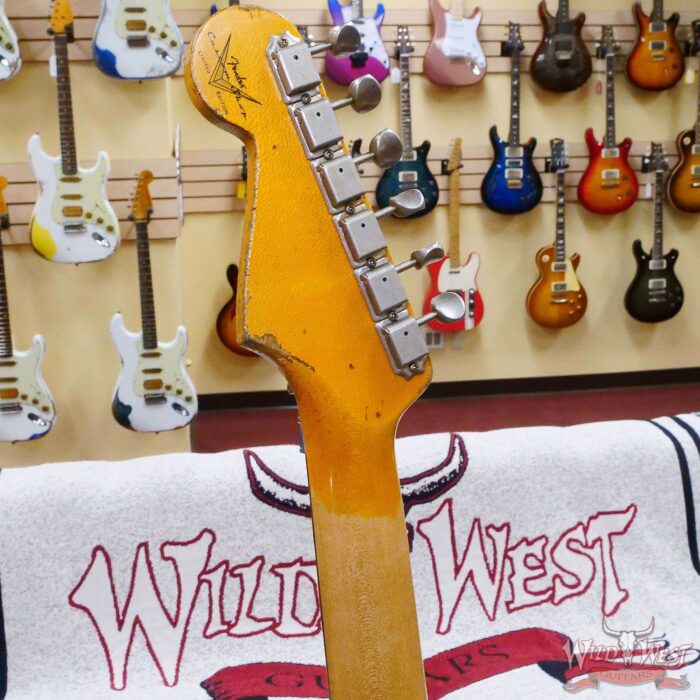 Fender Custom Shop Wild West White Lightning Stratocaster HSH Floyd Rose Rosewood Board Heavy Relic Olympic White over Black - Image 11