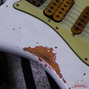 Fender Custom Shop Wild West White Lightning Stratocaster HSH Floyd Rose Rosewood Board 22 Frets Heavy Relic Fiesta Red - Image 9