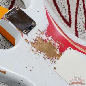 Fender Custom Shop Wild West White Lightning Stratocaster HSH Floyd Rose Rosewood Board 22 Frets Heavy Relic Fiesta Red - Image 13