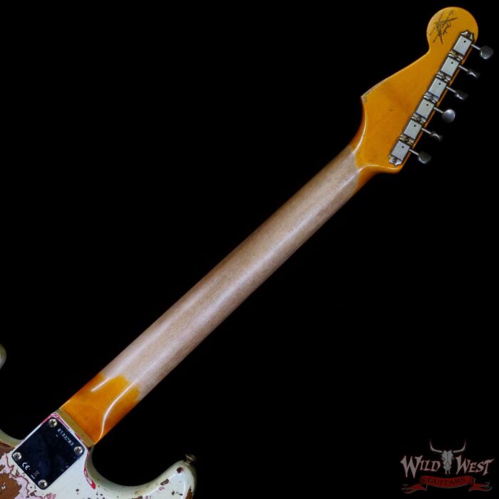 Fender Custom Shop Wild West White Lightning Stratocaster HSH Floyd Rose Rosewood Board 22 Frets Heavy Relic Fiesta Red - Image 5