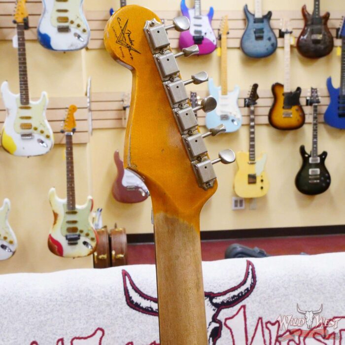 Fender Custom Shop Wild West White Lightning Stratocaster HSH Floyd Rose Rosewood Board 22 Frets Heavy Relic Fiesta Red - Image 12