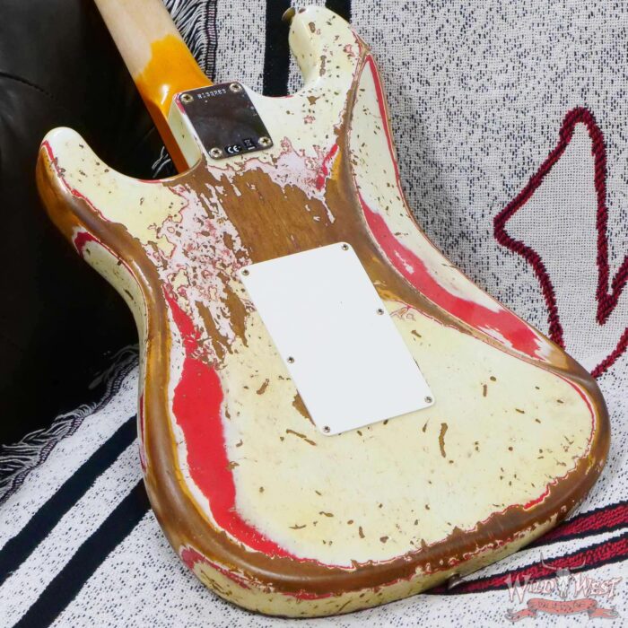 Fender Custom Shop Wild West White Lightning Stratocaster HSH Floyd Rose Rosewood Board 22 Frets Heavy Relic Fiesta Red - Image 13