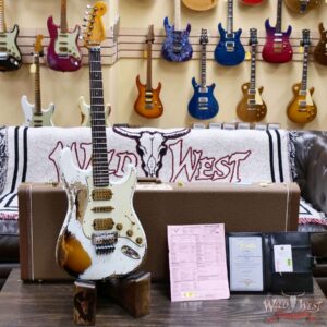 Fender Custom Shop Wild West White Lightning Stratocaster Floyd Rose HSH Rosewood Fingerboard 22 Frets Heavy Relic 2 Tone Sunburst 8.05 lbs - Image 6