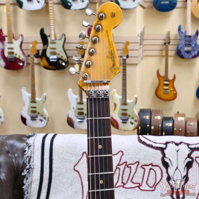 Fender Custom Shop Wild West White Lightning Stratocaster Floyd Rose HSH Rosewood Fingerboard 22 Frets Heavy Relic 2 Tone Sunburst 8.05 lbs - Image 7